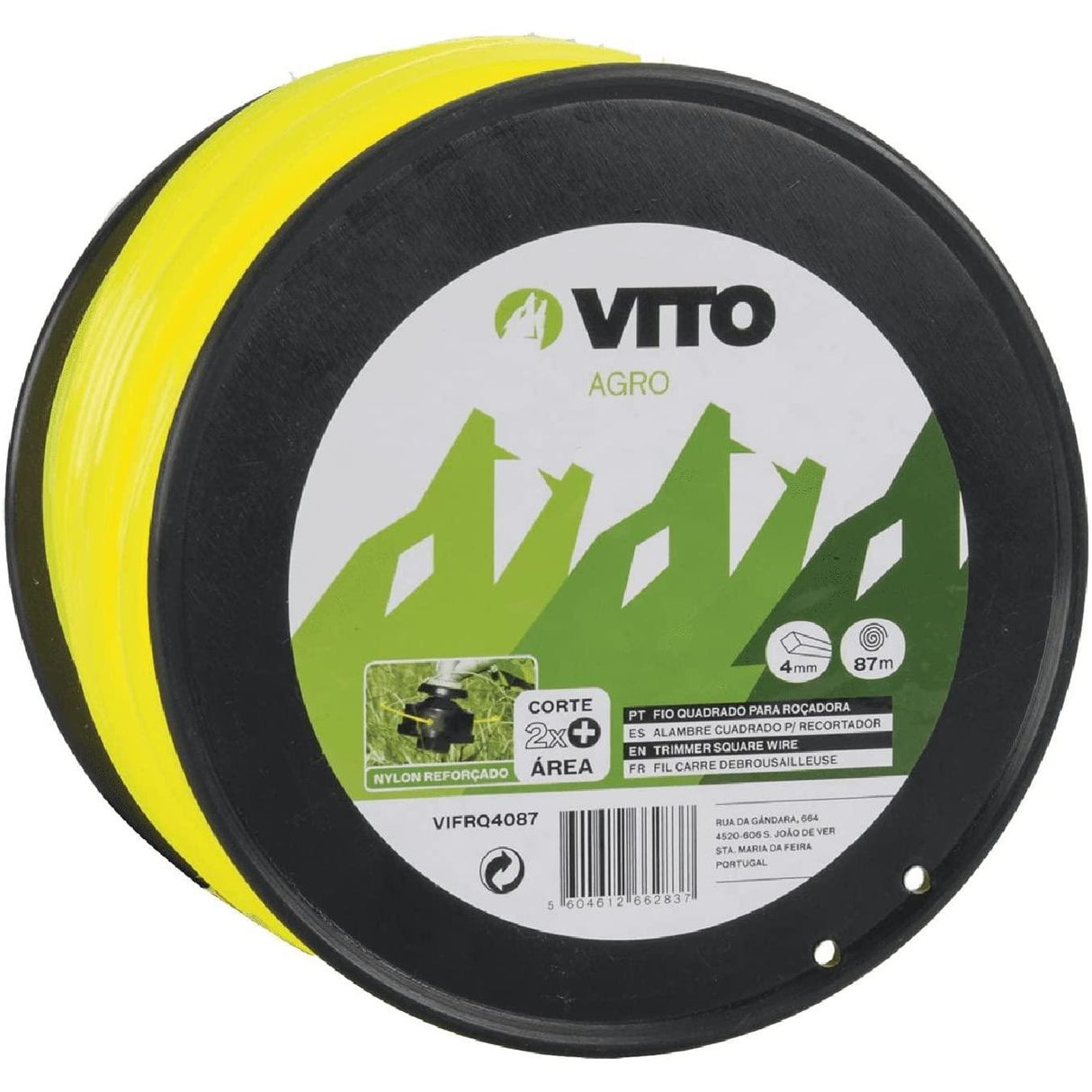VITO Vierkantschnur 4,00mm 87m für Freischneider Nylon Faden Ersatzfaden Motorsense Kantenschneider quadratisch 4-kant Rasentrimmer Unkraut Trimmer für VITO Freischneider - Tools.de TP Profishop GmbH