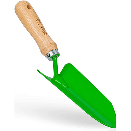 VITO Vintage Blumenkelle groß aus Stahl für die Gartenpflege, Gartengabel mit kurzem Buchenholz-Stiel - Blumenschaufel Schaufel Pflanzkelle Stahlblech Holzgriff VIPTGMS - Handmade in Portugal - Tools.de TP Profishop GmbH
