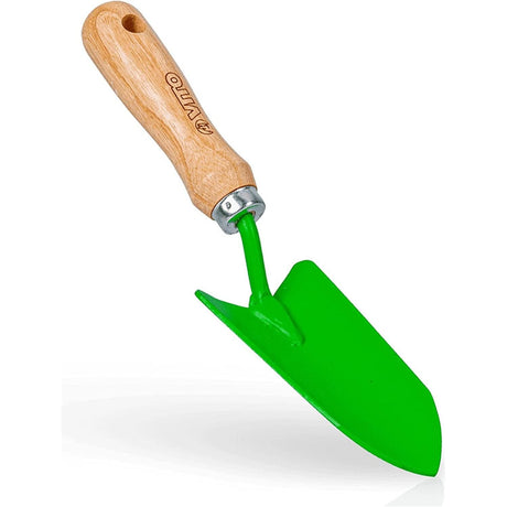 VITO Vintage Blumenkelle klein aus Stahl für die Gartenpflege, Gartengabel mit kurzem Buchenholz-Stiel - Blumenschaufel Schaufel Pflanzkelle Stahlblech Holzgriff VIPTPMS - Handmade in Portugal - Tools.de TP Profishop GmbH