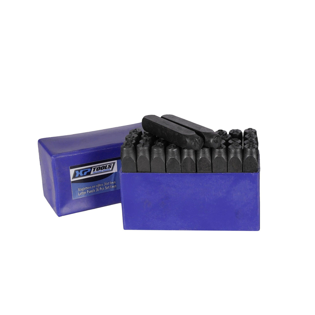 XPTools Schlagbuchstaben und Zahlen 36 Teile 6mm Stahl / Stanzstempel / Schlagstempel SLL6 - Tools.de TP Profishop GmbH