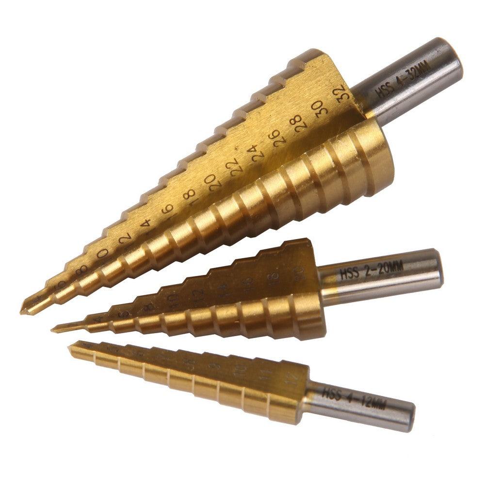 XPTools Stufenbohrer Set HSS M2 TIN-beschichtet 3 Teile SDS3PCS - Tools.de TP Profishop GmbH
