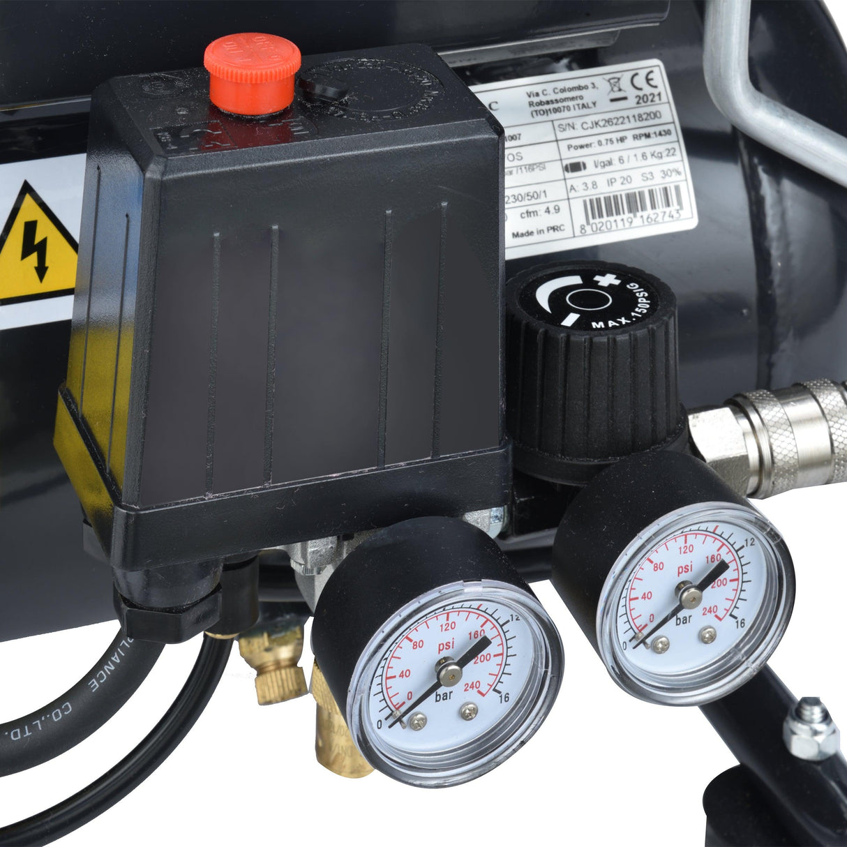 ZionAir 11 bar Silent Kompressor 6 Liter 0,56kW 230V 8 bar 6L Tank / Flüsterkompressor geräuscharm - CP7OS - Tools.de TP Profishop GmbH