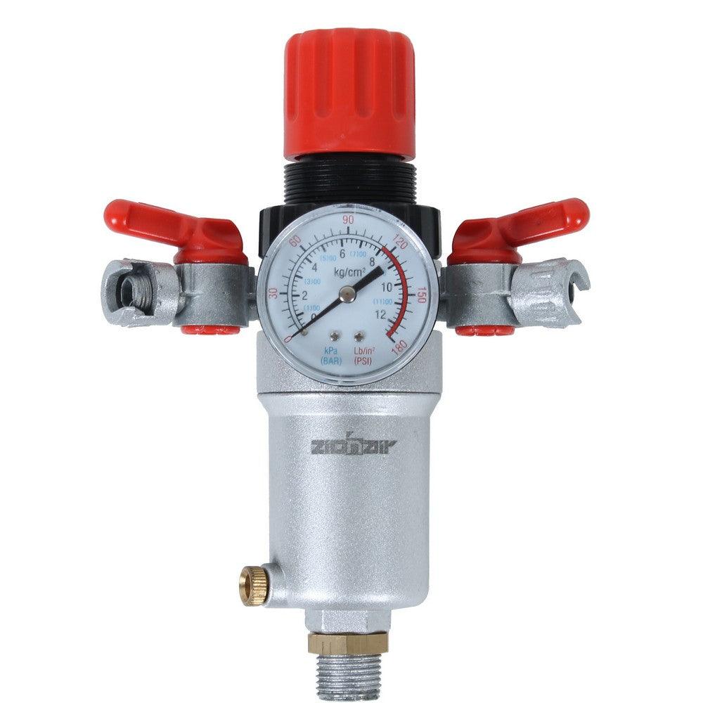 ZionAir Luftfilter Druckregler 1/2" Druckluftregler Druckminderer mit Absperrhahn AFR12 - Tools.de TP Profishop GmbH