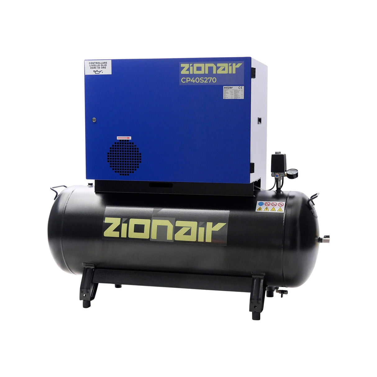ZionAir Silent Kompressor Schallgedämmt 4kW 400V 11bar 270 Liter Tank Stern-Dreieck CP40S270SD - Tools.de TP Profishop GmbH