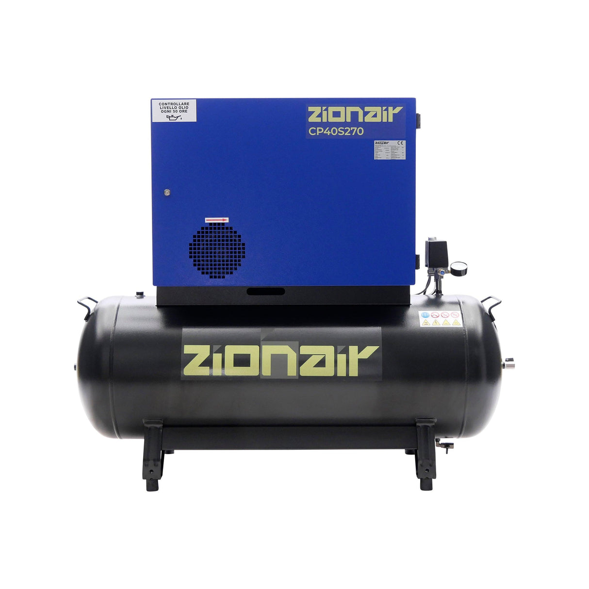 ZionAir Silent Kompressor Schallgedämmt 4kW 400V 11bar 270 Liter Tank Stern-Dreieck CP40S270SD - Tools.de TP Profishop GmbH