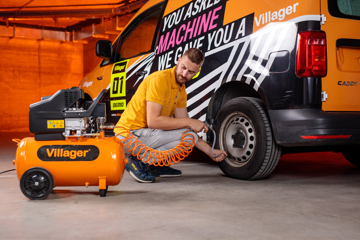 Villager VAT 50 L - Ölgeschmierter 50 l Kompressor mit 206 l/min Luftleistung & 8 bar - VI-007585