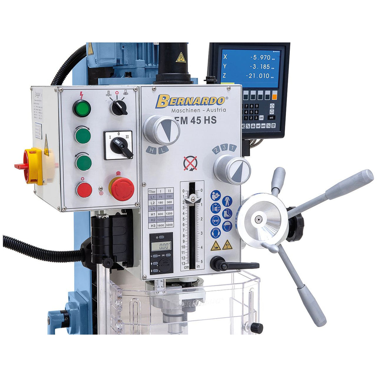 BERNARDO Bohr- und Fräsmaschine – Modell FM 45 HS inkl. 3-Achs-Digitalanzeige ES-12 V