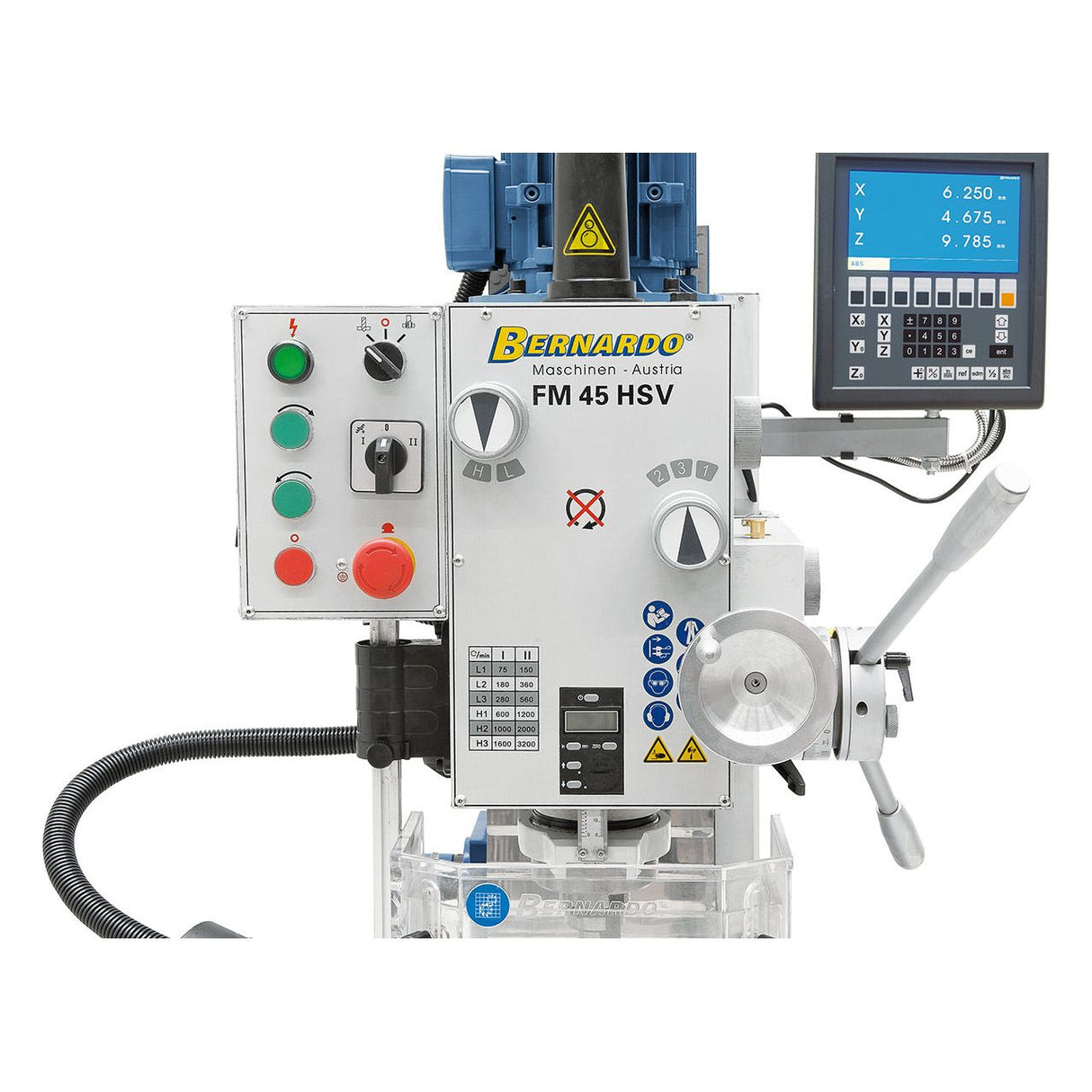 BERNARDO Bohr- und Fräsmaschine – Modell FM 45 HSV inkl. 3-Achs-Digitalanzeige ES-12 V