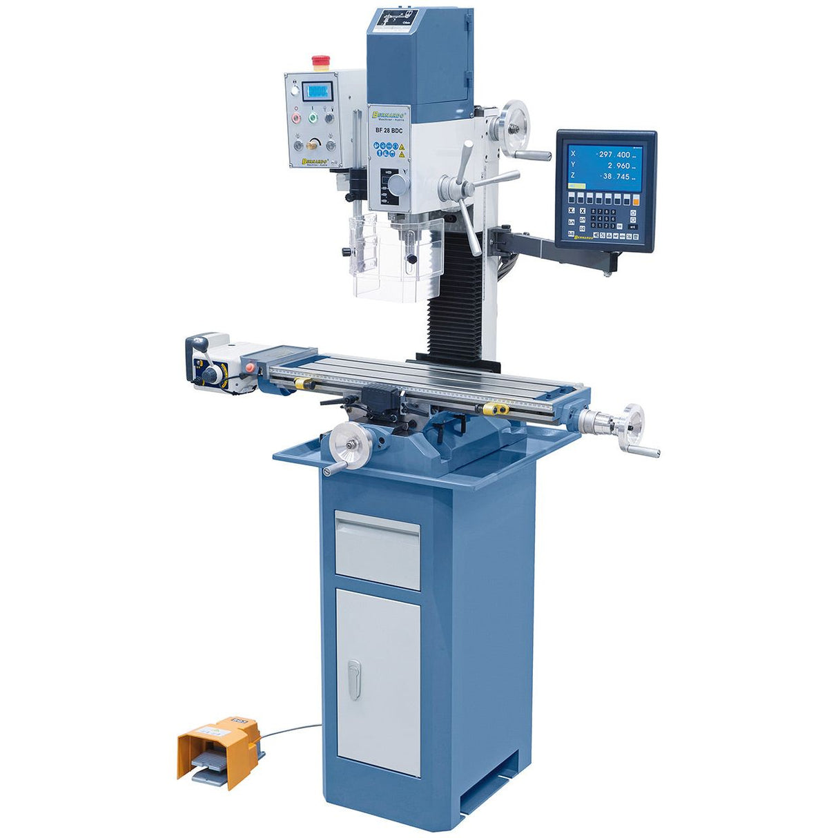 BERNARDO Bohr- und Fräsmaschine – Modell BF 28 BDC mit Vorschub inkl. 3-Achs-Digitalanzeige ES-12 V