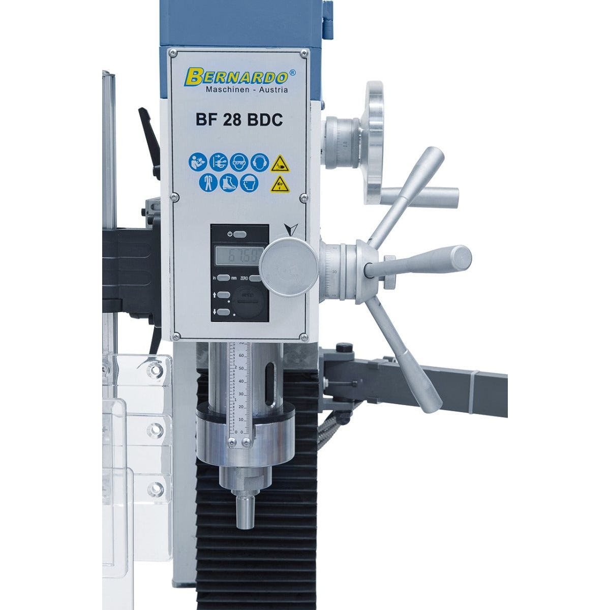 BERNARDO Bohr- und Fräsmaschine – Modell BF 28 BDC mit Vorschub inkl. 3-Achs-Digitalanzeige ES-12 V