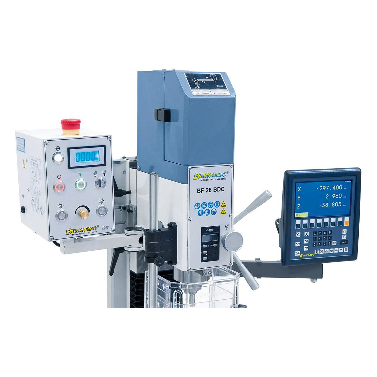 BERNARDO Bohr- und Fräsmaschine – Modell BF 28 BDC mit Vorschub inkl. 3-Achs-Digitalanzeige ES-12 V