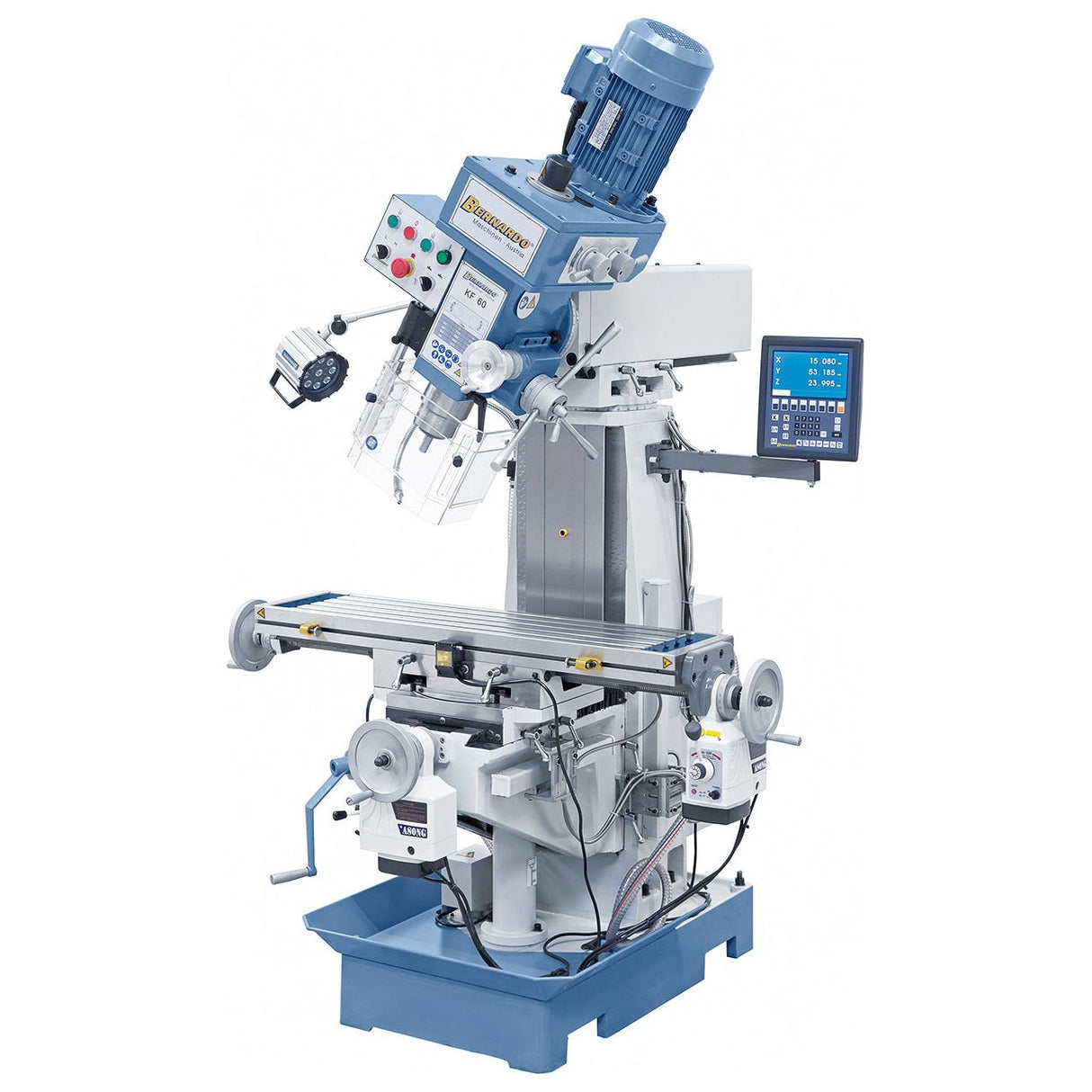 BERNARDO Bohr- und Fräsmaschine – Modell KF 60 - 1000 inkl. 3-Achs-Digitalanzeige ES-12 V und Vorschub f. y-Achse