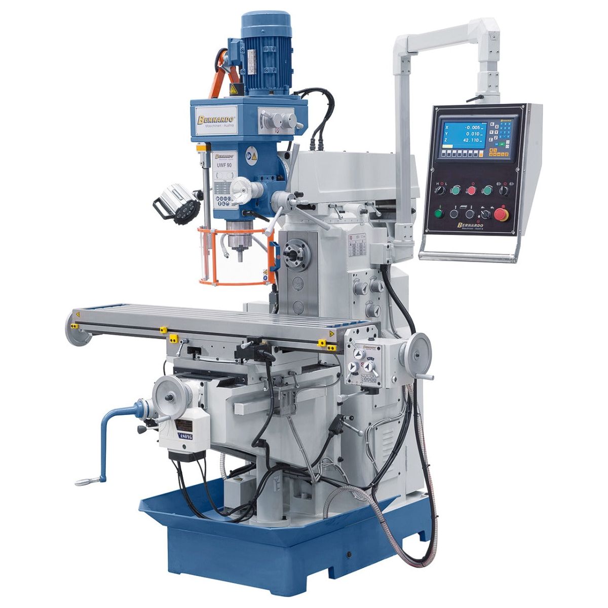 BERNARDO Universalfräsmaschine – Modell UWF 90 - 1270 inkl. 3-Achs-DRO ES-12 H und pneumat. Werkzeugklemmung