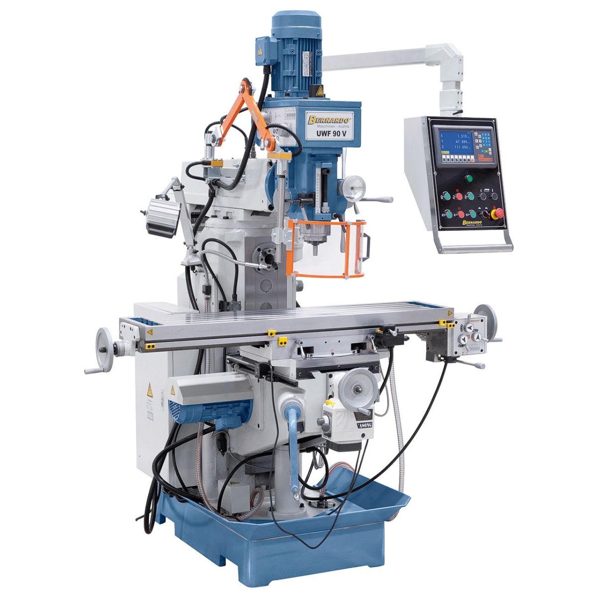 BERNARDO Universalfräsmaschine – Modell UWF 90 V inkl. 3-Achs-DRO ES-12 H und pneumat. Werkzeugklemmung