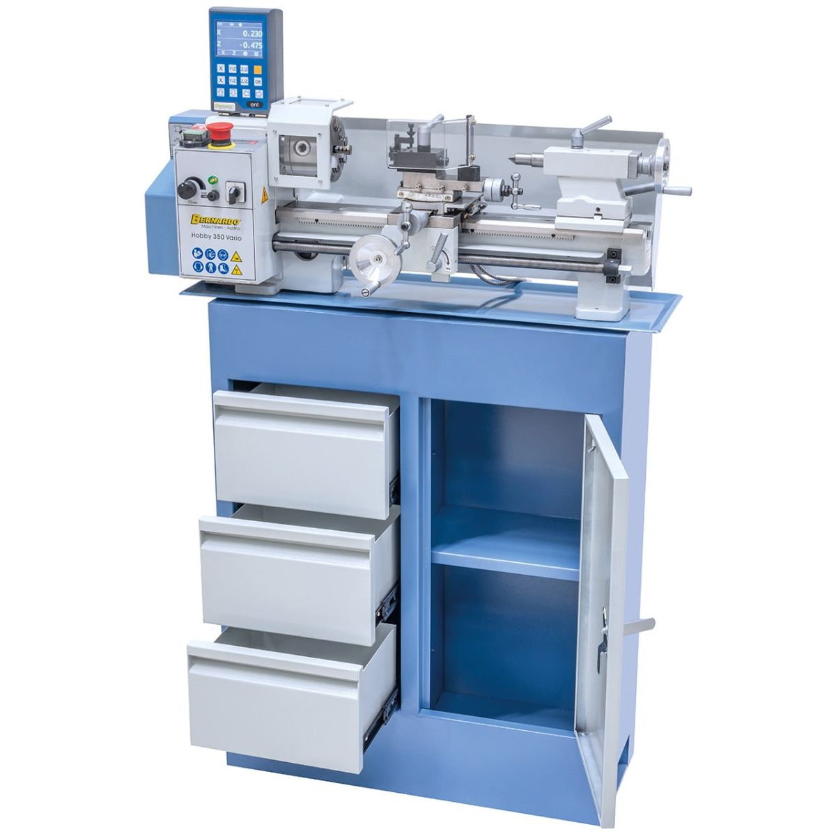 BERNARDO Leitspindeldrehmaschine – Modell Hobby 350 Vario / 230 V inkl. 2-Achs Digitalanzeige