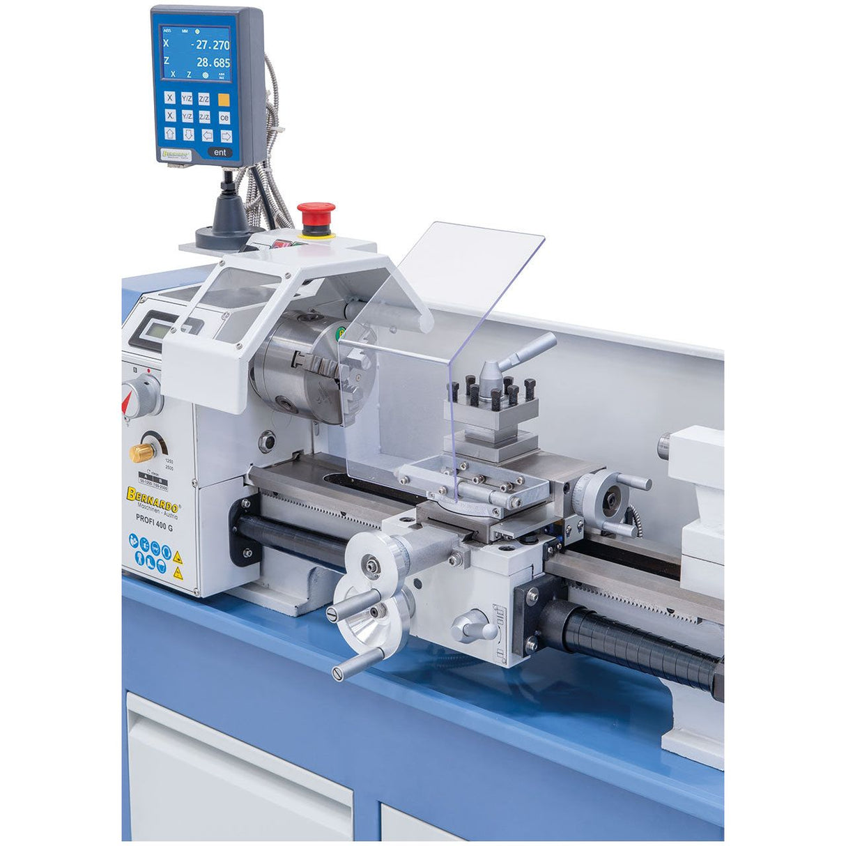 BERNARDO Leitspindeldrehmaschine – Modell Profi 400 G / 230 V inkl. 2-Achs Digitalanzeige DT 40