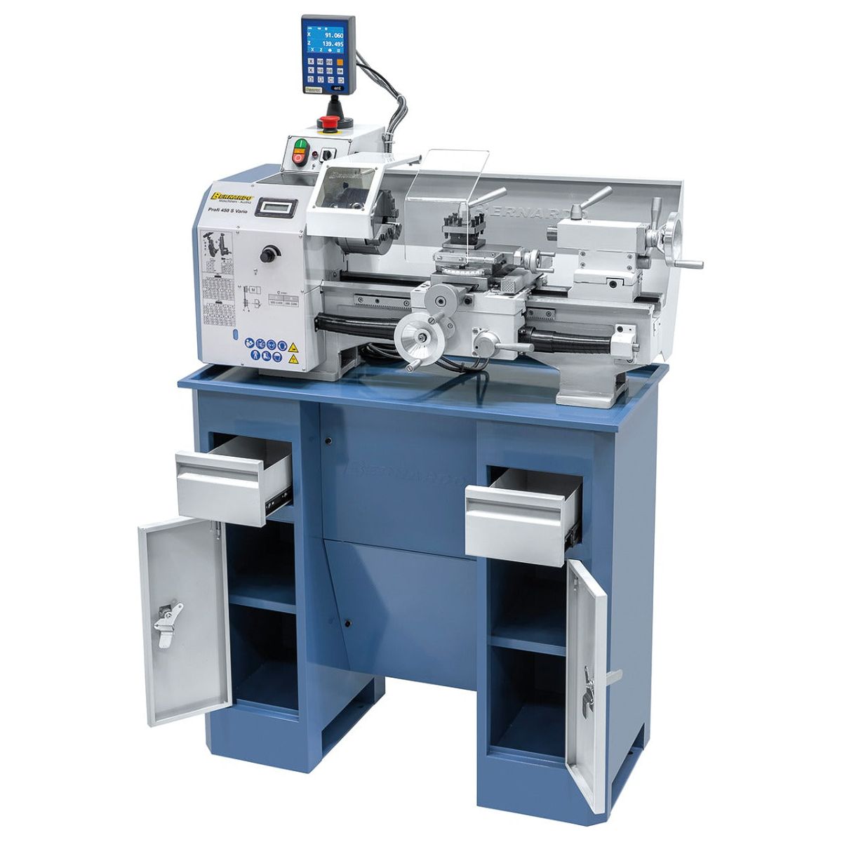 BERNARDO Leitspindeldrehmaschine – Modell Profi 450 S Vario / 230 V inkl. 2-Achs-Digitalanzeige DT 40
