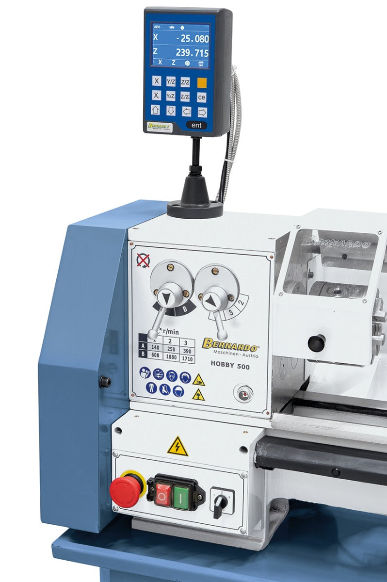 BERNARDO Leitspindeldrehmaschinen – Modell Hobby 500 / 230 V inkl. 2-Achs Digitalanzeige DT 40