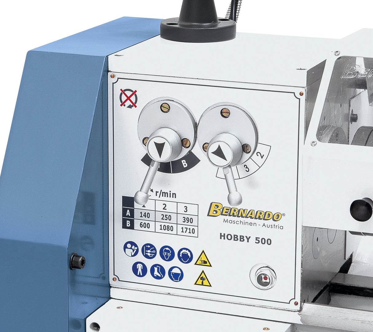 BERNARDO Leitspindeldrehmaschinen – Modell Hobby 500 / 230 V inkl. 2-Achs Digitalanzeige DT 40