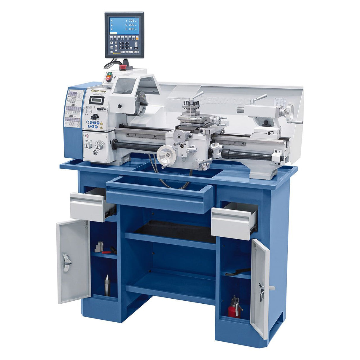 BERNARDO Leitspindeldrehmaschine – Modell Profi 550 WQV / 230 V inkl. 2-Achs Digitalanzeige ES-12 V