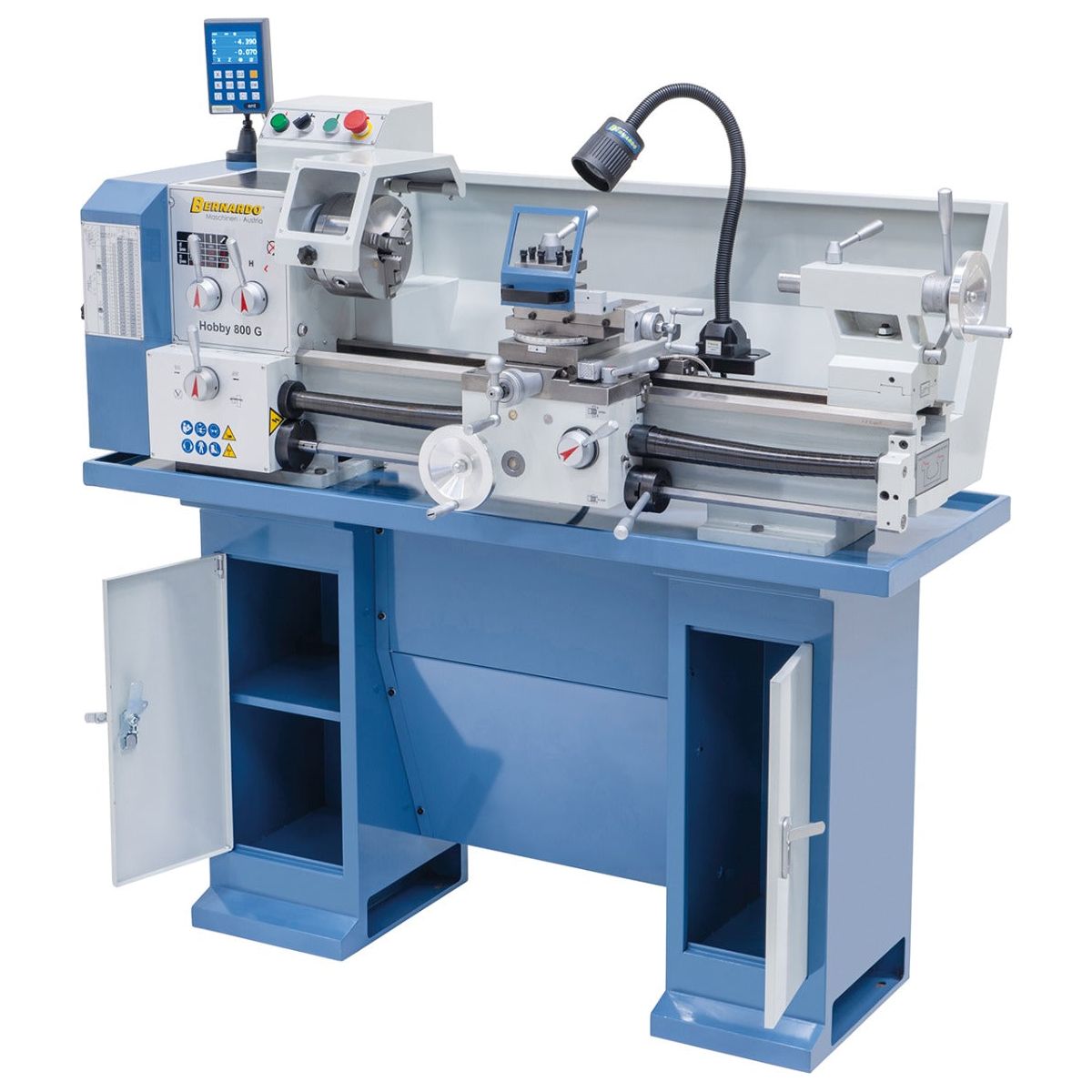 BERNARDO Leit- und Zugspindeldrehmaschine – Modell Hobby 800 G / 400 V inkl. 3-Achs Digitalanzeige DT 40