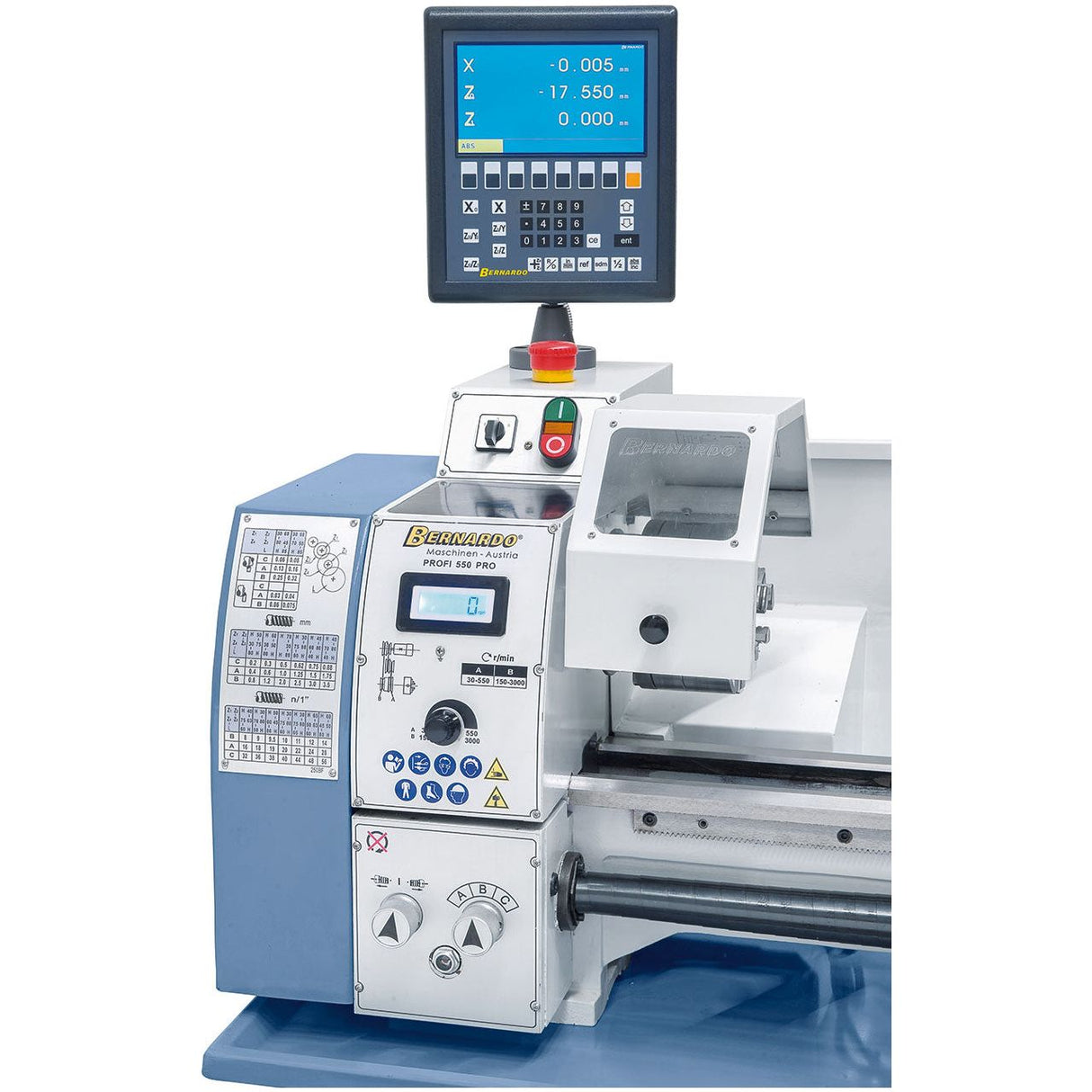 BERNARDO Leitspindeldrehmaschine – Modell Profi 550 PRO / 400 V inkl. 2-Achs-Digitalanzeige ES-12 V