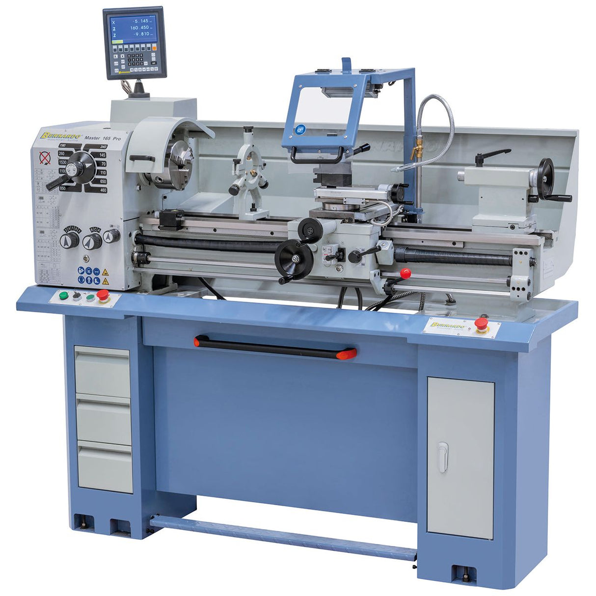 BERNARDO Leit- und Zugspindeldrehmaschine – Modell Master 165 Pro inkl. 3-Achs-Digitalanzeige ES-12 V