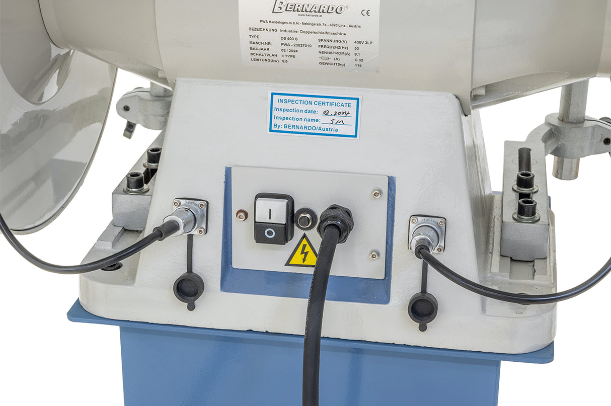 BERNARDO Doppelschleifmaschine – Modell DS 400 S / 400 V