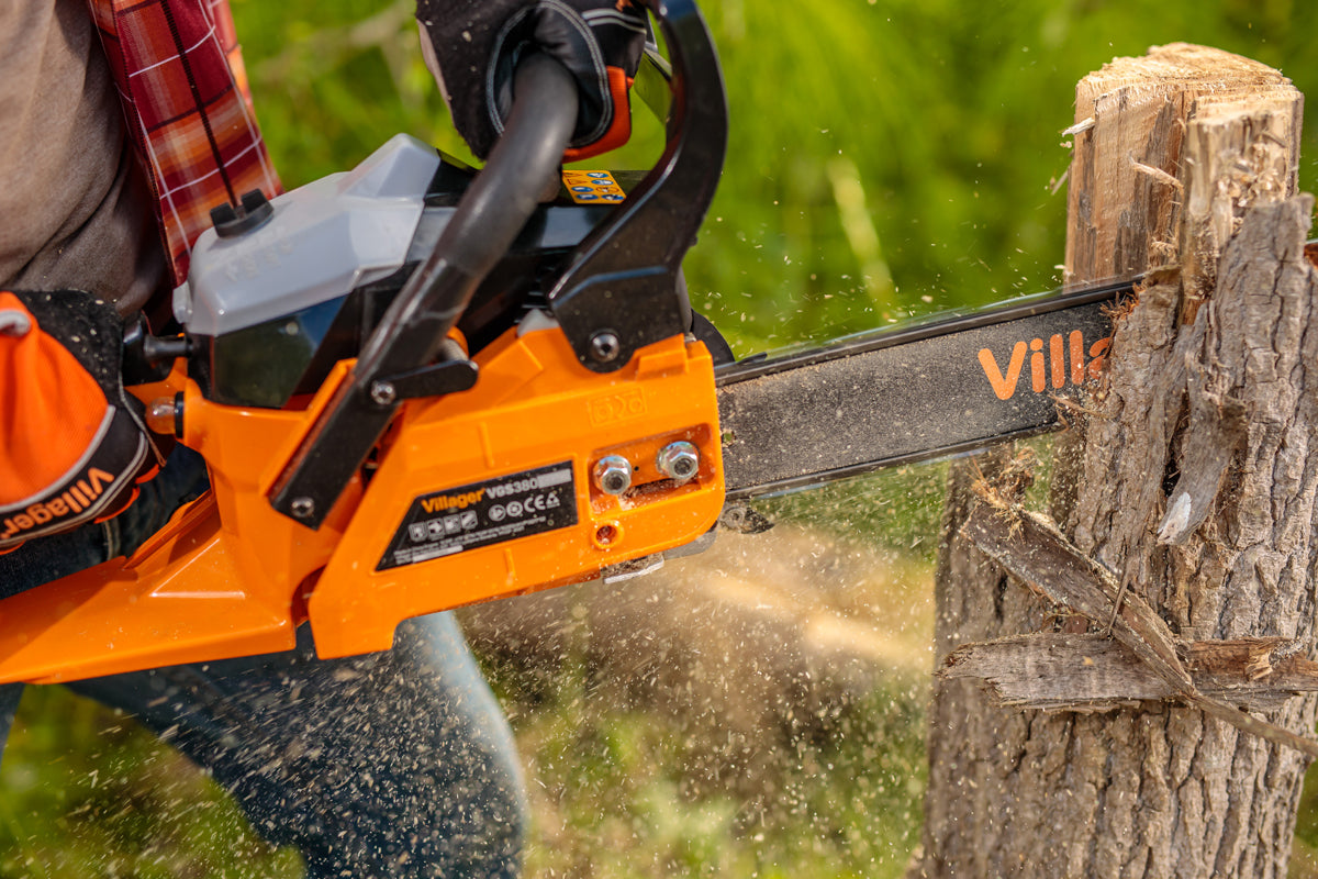 Villager VGS 380 PRIME - 40 cm Benzin-Kettensäge mit 2-Takt-Motor & Antivibration - VI-057749