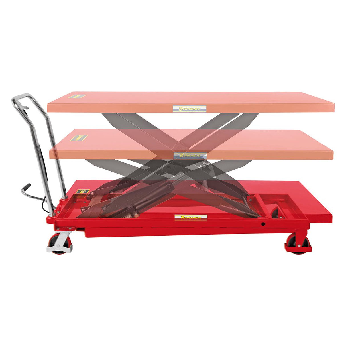 BERNARDO Hydraulik-Scherenhubtische mit großer Tischplatte – Modell TG 500