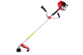 Petrol brush cutter with ergonomic handle and powerful engine – professional grass trimmer for garden and landscape maintenance available at Tools.de