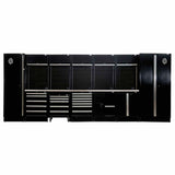 BUNKER 61cm tiefe Männerküche Werkstatteinrichtung Set mit Arbeitsplatte aus Edelstahl, 25tlg - 561302