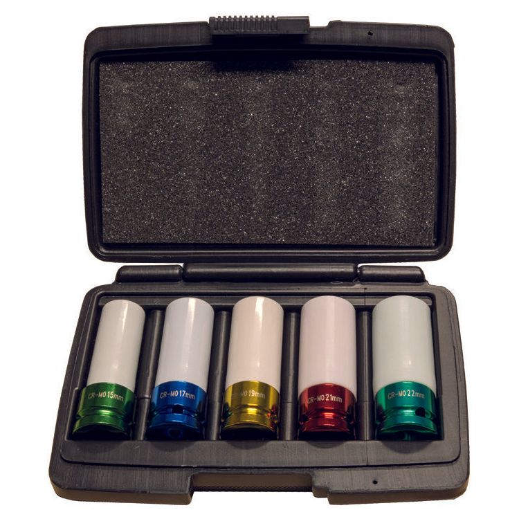 Steiner Airtools 1/2" Kraft-Steckschlüsselsatz, lang dünnwandig, 5-tlg. SK6907CM