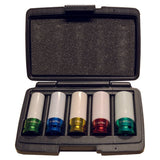 Steiner Airtools 1/2" Kraft-Steckschlüsselsatz, lang dünnwandig, 5-tlg. SK6907CM