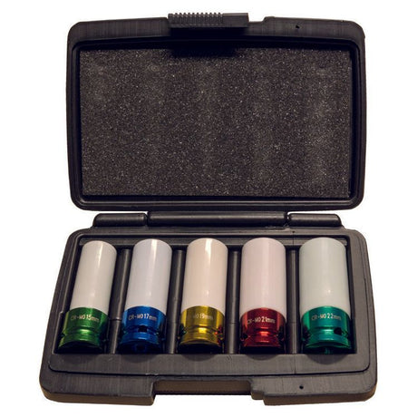 Steiner Airtools 1/2" Kraft-Steckschlüsselsatz, lang dünnwandig, 5-tlg. SK6907CM