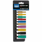 Draper Tools 1/4" Steckschlüsselschiene farbig, 10 Stück, lang D50158