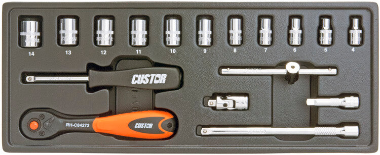 1/4" Steckschlüsselsatz, 17-teilig, S-Modul
