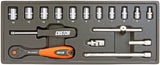 1/4" Steckschlüsselsatz, 17-teilig, S-Modul