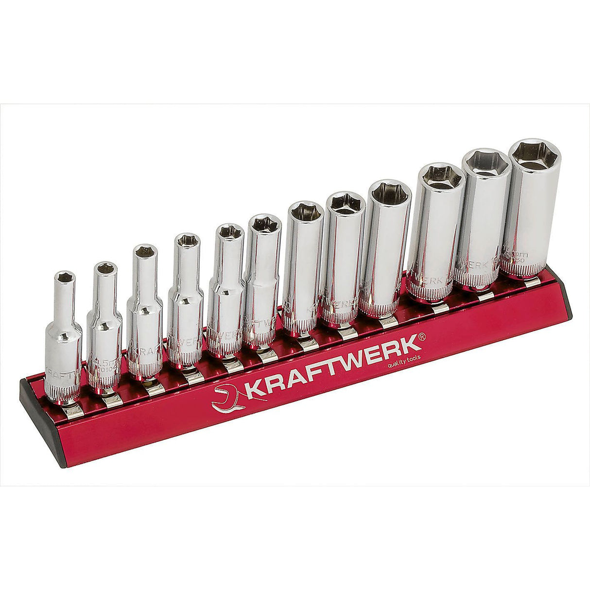 Kraftwerk PRO LINE MAGALU 1/4" Steckschlüsseleinsatz Aussen Sechskant, lang, 4 - 13 mm, 12-tlg