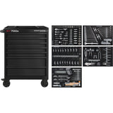 Kraftwerk Werkstattwagen mit Werkzeug bestückt „Made in Germany“ Modell BT LINE Black Edition BT700s, 7 Schubladen, 194-tlg