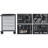 Kraftwerk Werkstattwagen mit Werkzeug bestückt „Made in Germany“ Modell BASIC LINE BT700, 7 Schubladen, 337-tlg