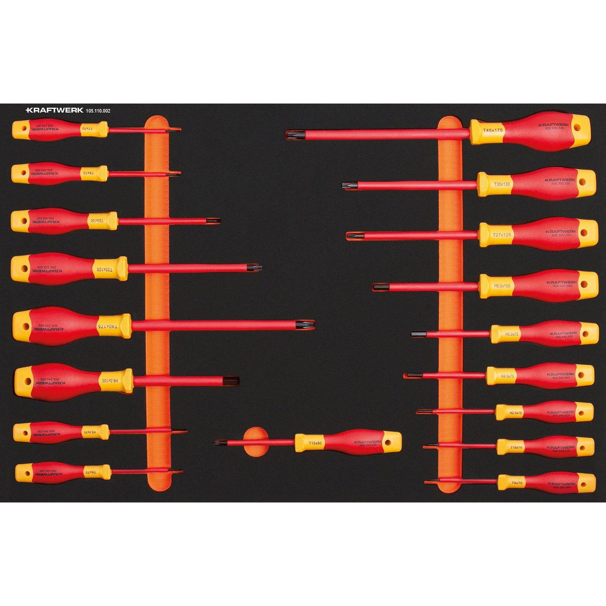 Kraftwerk Werkstattwagen mit Werkzeug bestückt „Made in Germany" Modell BASIC LINE VDE-Wagen BT700, 7 Schubladen, 116-tlg