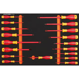 Kraftwerk Werkstattwagen mit Werkzeug bestückt „Made in Germany" Modell BASIC LINE VDE-Wagen BT700, 7 Schubladen, 116-tlg