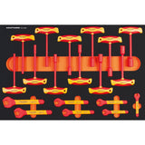 Kraftwerk Werkstattwagen mit Werkzeug bestückt „Made in Germany" Modell BASIC LINE VDE-Wagen BT700, 7 Schubladen, 116-tlg