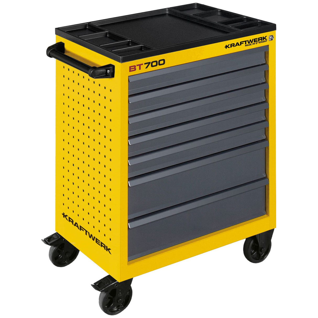 Kraftwerk Werkstattwagen mit Werkzeug bestückt „Made in Germany" Modell BASIC LINE VDE-Wagen BT700, 7 Schubladen, 116-tlg