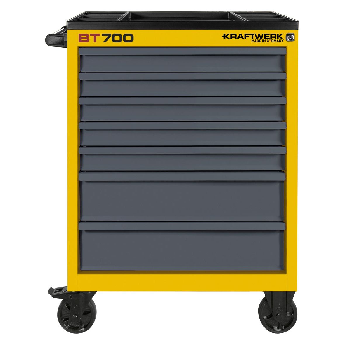 Kraftwerk Werkstattwagen mit Werkzeug bestückt „Made in Germany" Modell BASIC LINE VDE-Wagen BT700, 7 Schubladen, 116-tlg