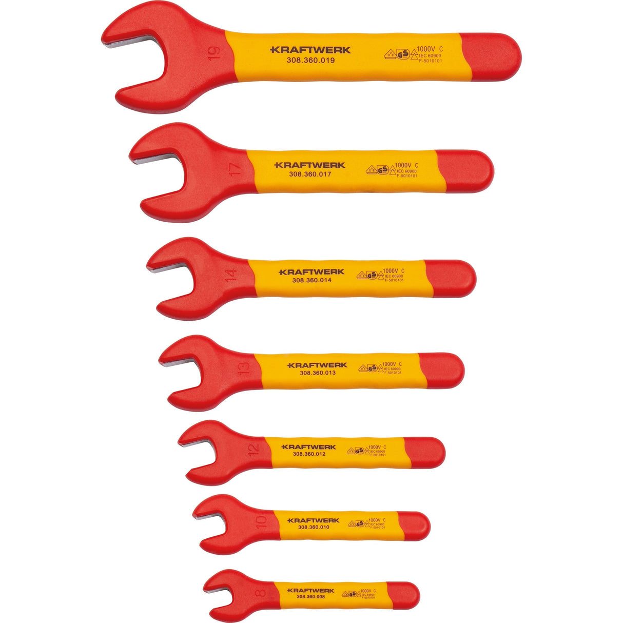 Kraftwerk Werkstattwagen mit Werkzeug bestückt „Made in Germany" Modell BASIC LINE VDE-Wagen BT700, 7 Schubladen, mit Absperrmaterial, 124-tlg