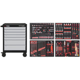 Kraftwerk Werkstattwagen mit Werkzeug bestückt „Made in Germany“ Modell LT LINE LT700, 7 Schubladen, 238-tlg