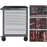 Kraftwerk Werkstattwagen mit Werkzeug bestückt „Made in Germany“ Modell BASIC LINE BT700, 7 Schubladen, 189-tlg