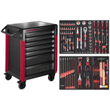 Kraftwerk Werkstattwagen mit Werkzeug bestückt „Made in Germany“ Modell PRO LINE PT800, 7 Schubladen, 103-tlg